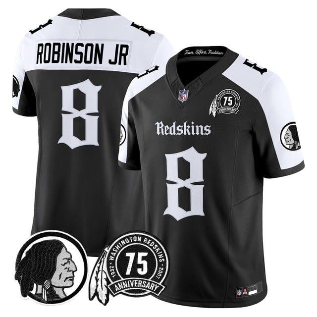 Men's Washington Redskins 'Gothic Capital Edition' Vapor Limited Jersey alternate #8 Robinson JR.