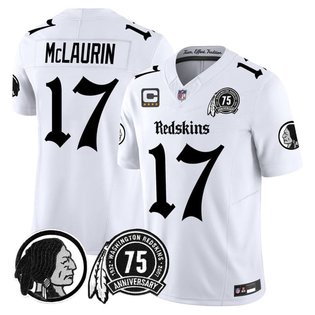 Men's Washington Redskins 'Gothic Capital Edition' Vapor Limited Jersey white #17 Terry McLaurin