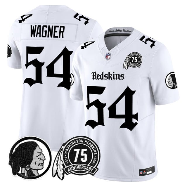 Men's Washington Redskins 'Gothic Capital Edition' Vapor Limited Jersey white #54 Bobby Wagner
