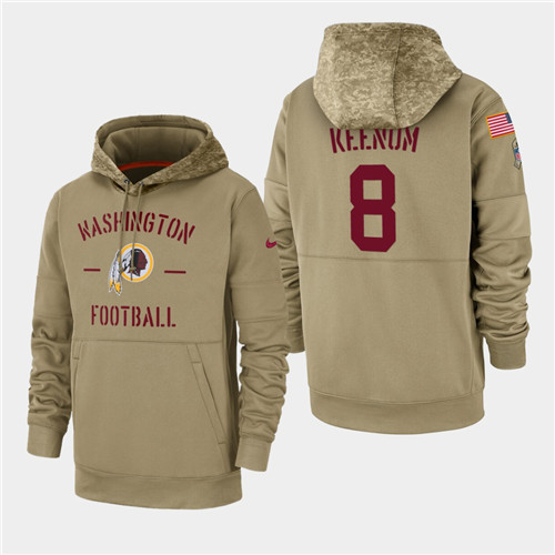 Men's Washington Redskins Case Keenum 2019 Salute to Service Sideline Therma Pullover Hoodie - Tan