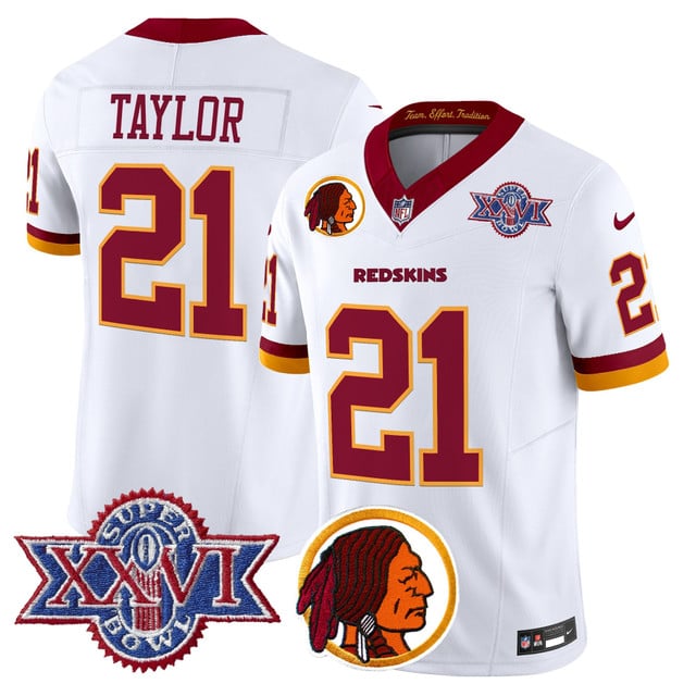 Men's Washington Redskins Throwback 1992 Super Bowl XXVI Patch Vapor Limited Jersey V2 #21 Sean Taylor