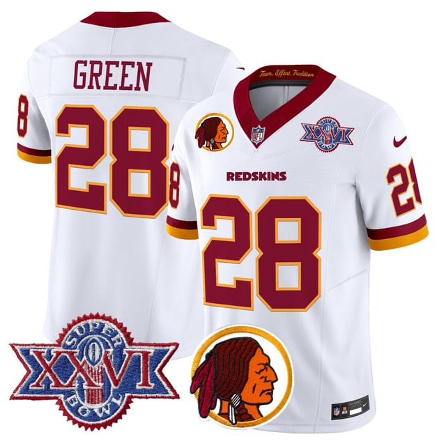 Men's Washington Redskins Throwback 1992 Super Bowl XXVI Patch Vapor Limited Jersey V2 #28 Darrell Green