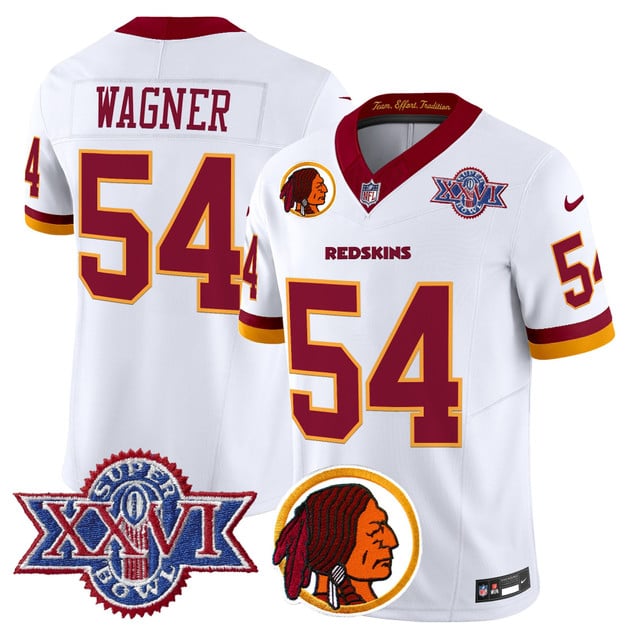 Men's Washington Redskins Throwback 1992 Super Bowl XXVI Patch Vapor Limited Jersey V2 #54 Bobby Wagner