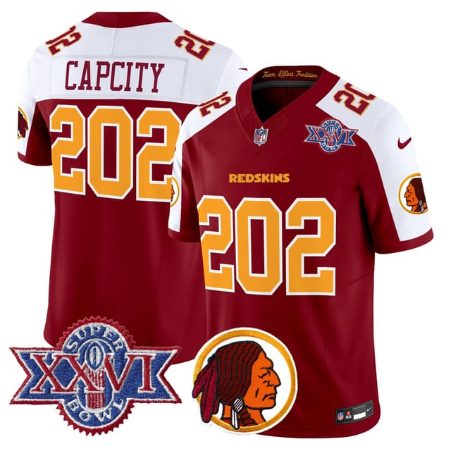 Men's Washington Redskins Throwback 1992 Super Bowl XXVI Patch Vapor Limited Jersey V2 ALT #202 CAPCITY