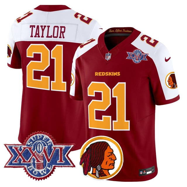 Men's Washington Redskins Throwback 1992 Super Bowl XXVI Patch Vapor Limited Jersey V2 ALT #21 Sean Taylor