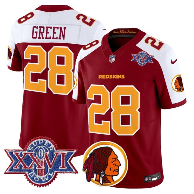 Men's Washington Redskins Throwback 1992 Super Bowl XXVI Patch Vapor Limited Jersey V2 ALT #28 Darrell Green