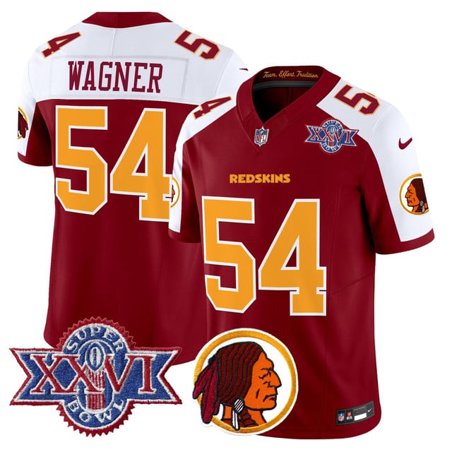 Men's Washington Redskins Throwback 1992 Super Bowl XXVI Patch Vapor Limited Jersey V2 ALT #54 Bobby Wagner