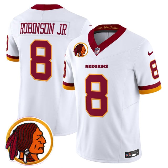 Men's Washington Redskins Throwback Vapor Limited Jersey V2 #8 Robinson Jr.