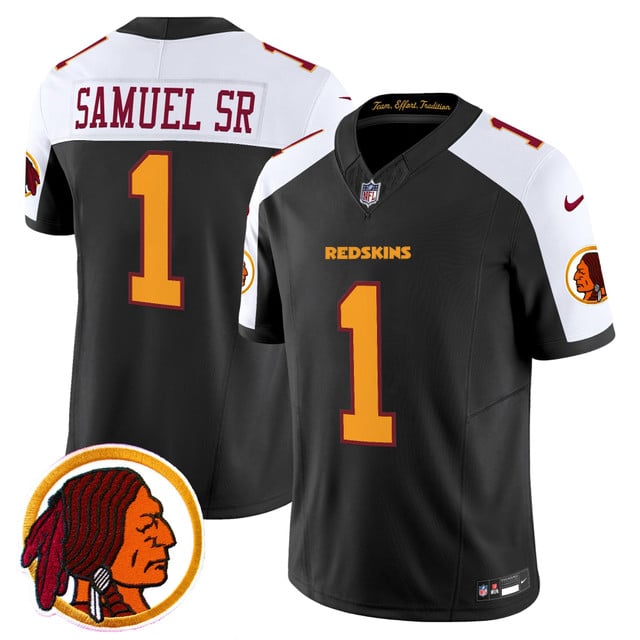 Men's Washington Redskins Throwback Vapor Limited Jersey V2 black #1 Deebo Samurl Sr.