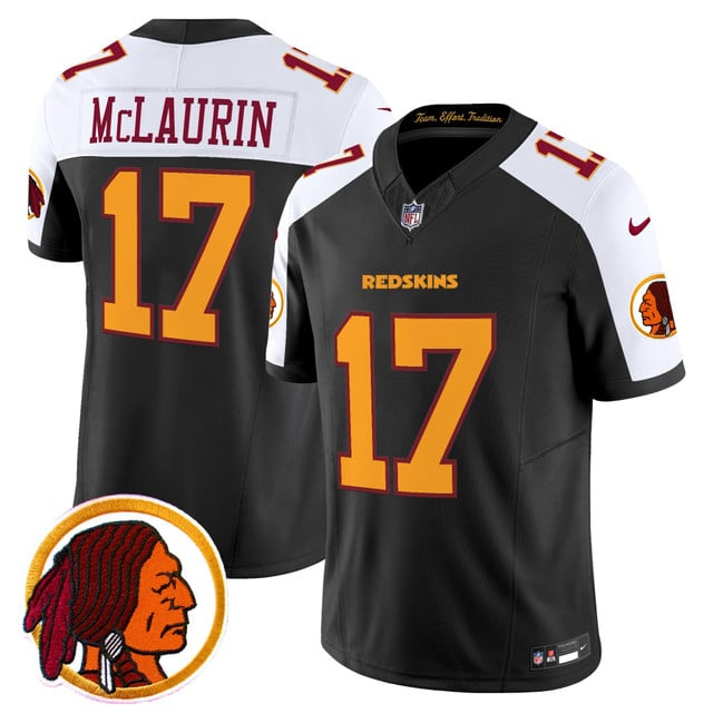 Men's Washington Redskins Throwback Vapor Limited Jersey V2 black #17 Terry Mclaurin