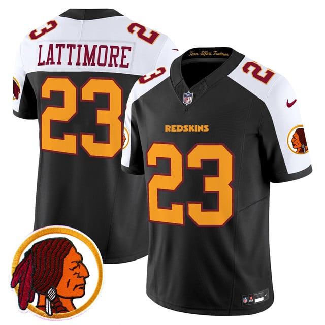 Men's Washington Redskins Throwback Vapor Limited Jersey V2 black #23 Marshon Lattimore