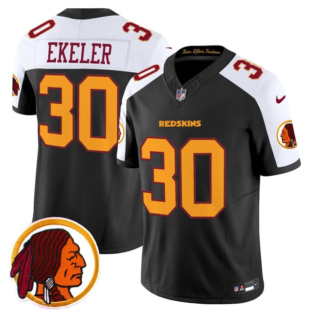 Men's Washington Redskins Throwback Vapor Limited Jersey V2 black #30 Austin Ekeler