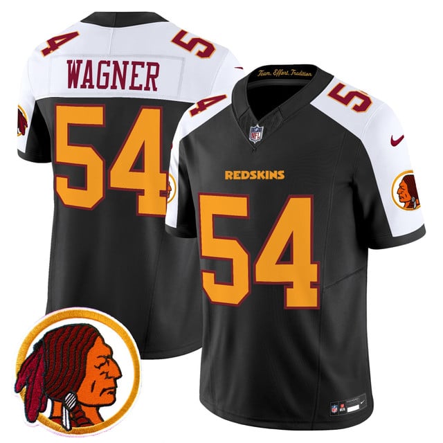 Men's Washington Redskins Throwback Vapor Limited Jersey V2 black #54 Bobby Wagner