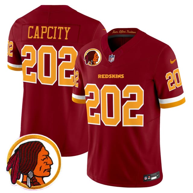 Men's Washington Redskins Throwback Vapor Limited Jersey V2 red #202 CAPCITY