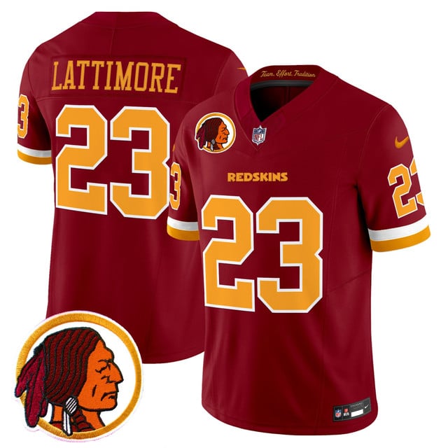 Men's Washington Redskins Throwback Vapor Limited Jersey V2 red #23 Marshon Lattimore