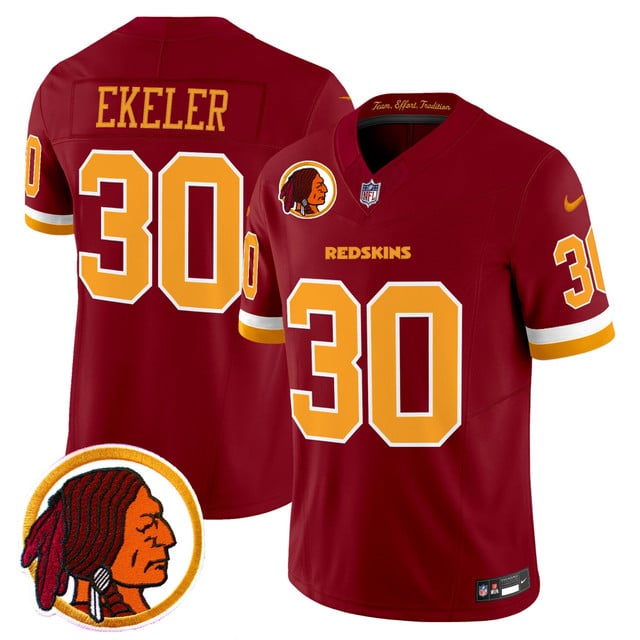 Men's Washington Redskins Throwback Vapor Limited Jersey V2 red #30 Austin Ekeler