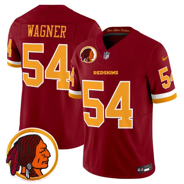 Men's Washington Redskins Throwback Vapor Limited Jersey V2 red #54 Bobby Wagner