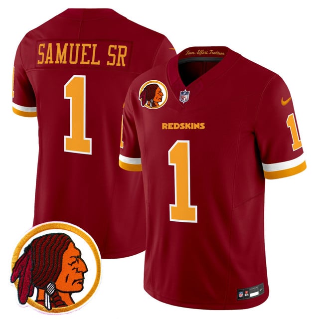 Men's Washington Redskins Throwback Vapor Limited Jersey red V2 #1 Deebo Samurl Sr.