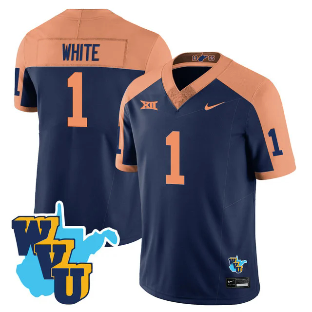 Men's West Virginia Mountaineers 1965-2025 Throwback Jersey #1 JAHIEM WHITE.webp