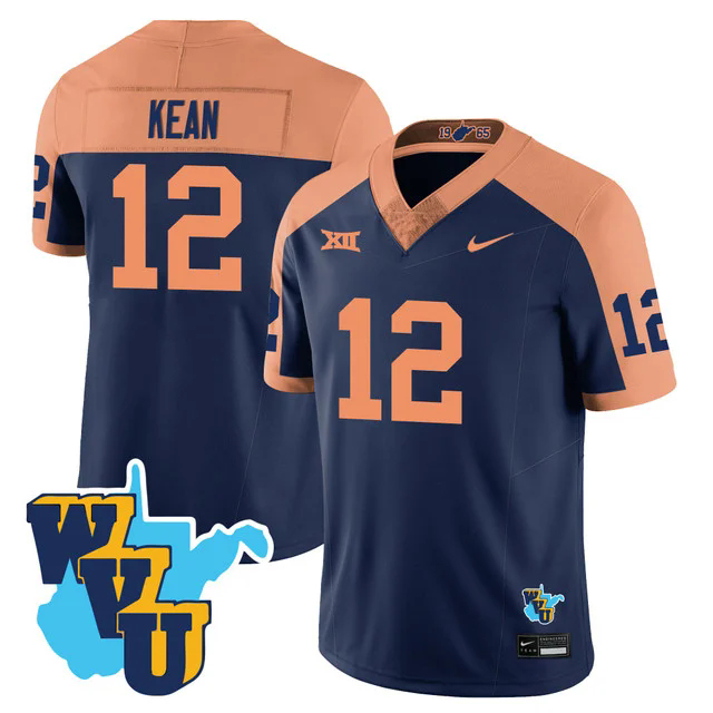 Men's West Virginia Mountaineers 1965-2025 Throwback Jersey #12 SCOTT KEAN.webp