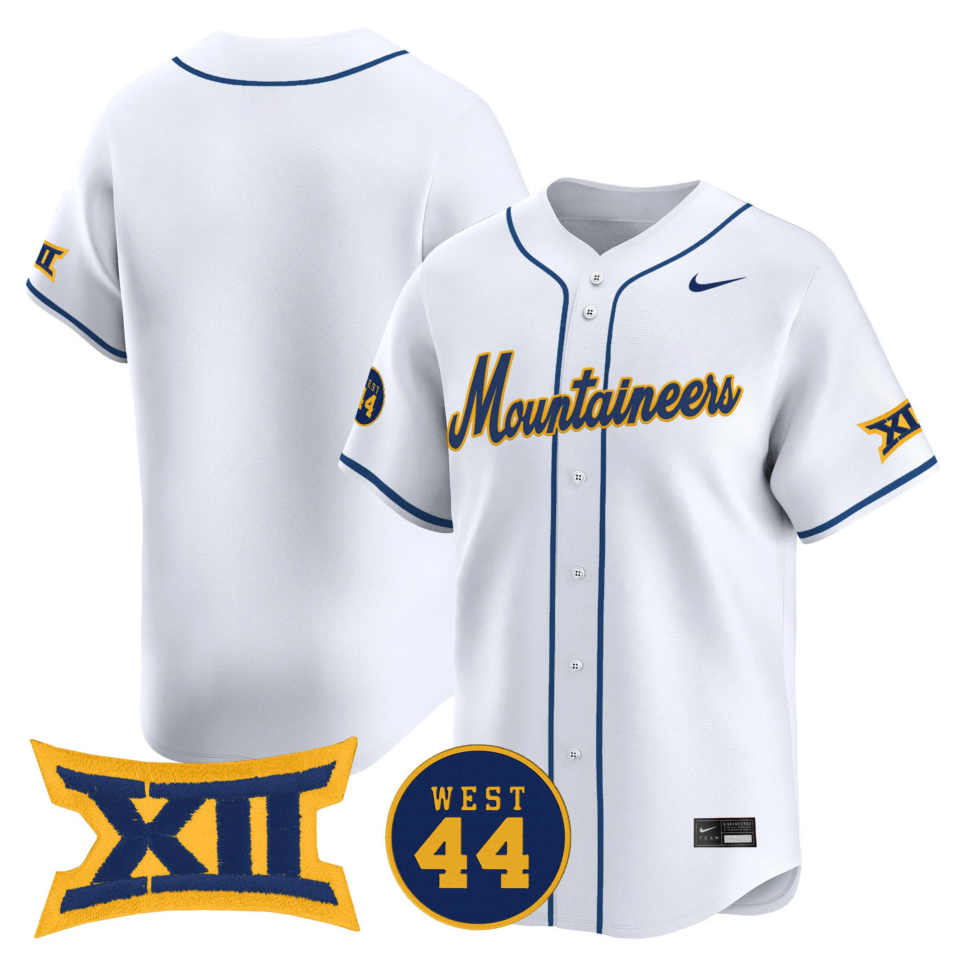 Men's West Virginia Mountaineers 2025 Vapor Premier Limited Jersey white blank.webp