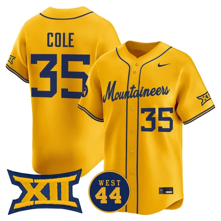 Men's West Virginia Mountaineers 2026 Vapor Premier Limited Jersey GOLD #35 CHANSEN COLE