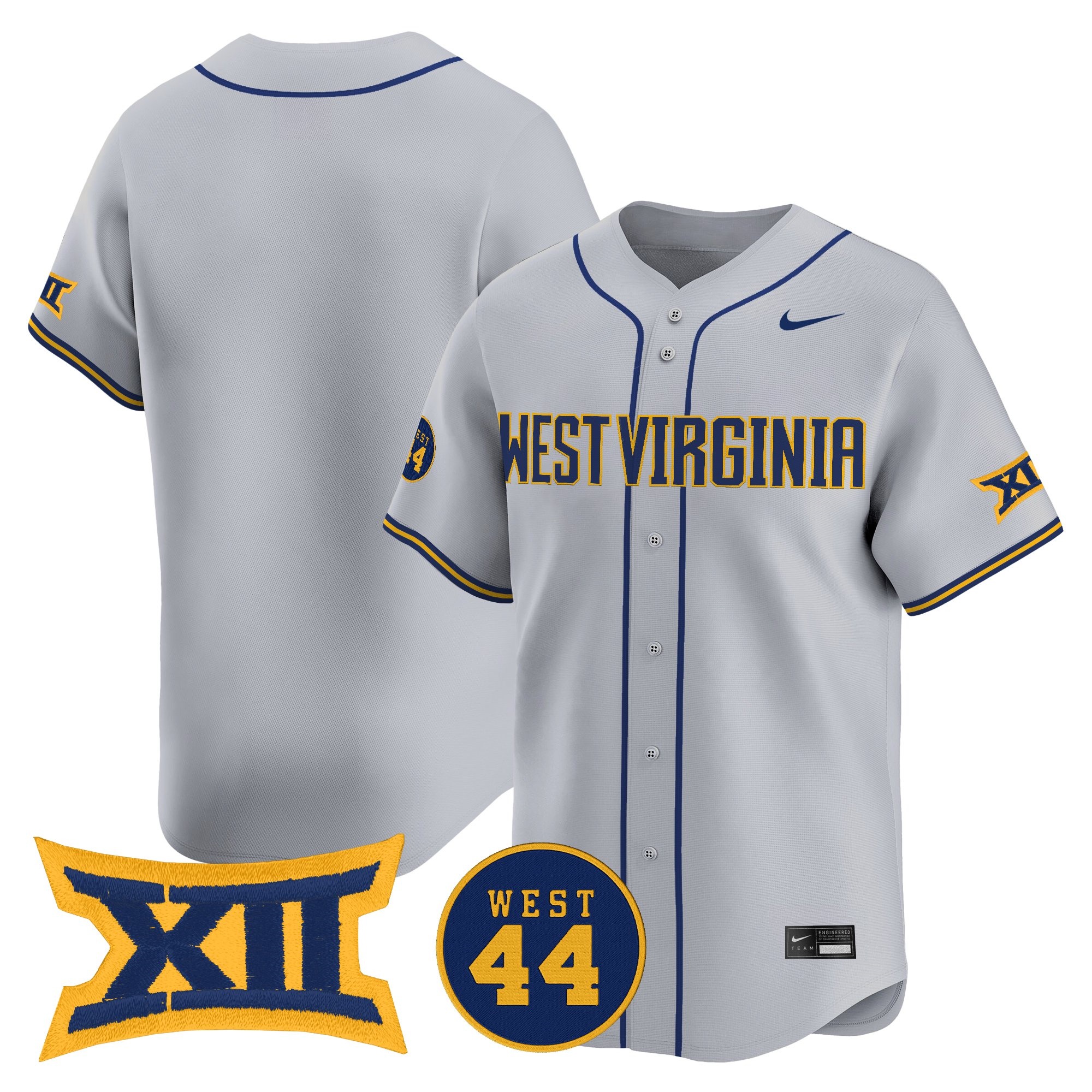 Men's West Virginia Mountaineers 2026 Vapor Premier Limited Jersey GRAY BLANK