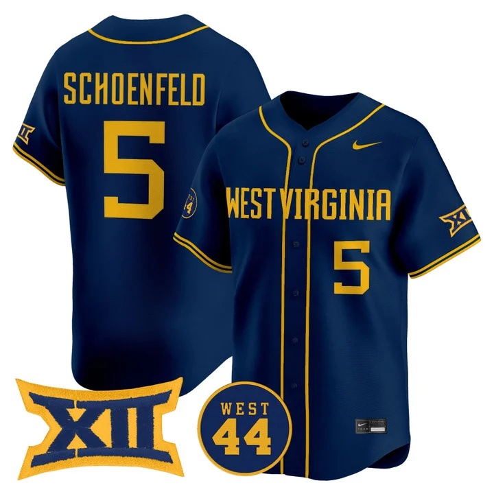 Men's West Virginia Mountaineers 2026 Vapor Premier Limited Jersey NAVY #5 PAUL SCHOENFELD