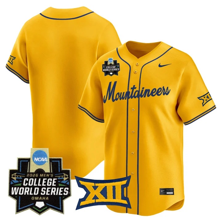 Men's West Virginia Mountaineers 2026 World Series Patch Vapor Premier Limited Jersey GOLD BLANK