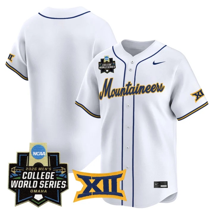 Men's West Virginia Mountaineers 2026 World Series Patch Vapor Premier Limited Jersey WHITE BLANK
