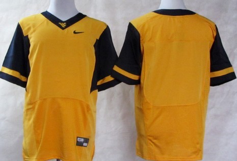 Men's West Virginia Mountaineers Customized 2013 Yellow Elite Jersey