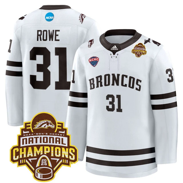 Men's Western Michigan Broncos 2025 National Champions Patch Premium Jersey #31 CAMERON ROWE.webp