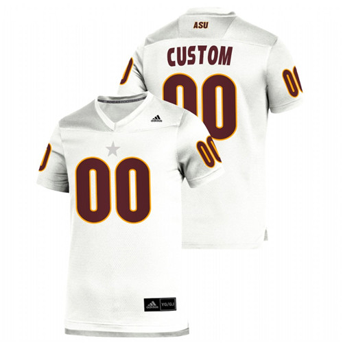 Men's White Arizona State Sun Devils Custom Replica College Football Jersey