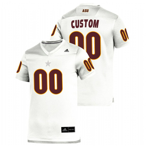 Men's White Arizona State Sun Devils Custom Replica Football Jersey