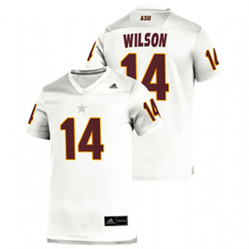Men's White Arizona State Sun Devils Johnny Wilson Replica College Football Jersey