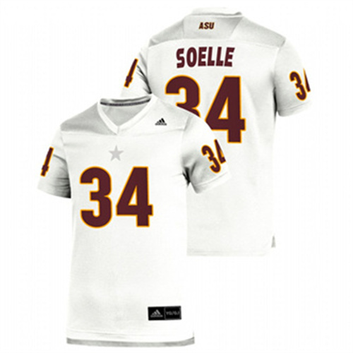 Men's White Arizona State Sun Devils Kyle Soelle Replica Football Jersey