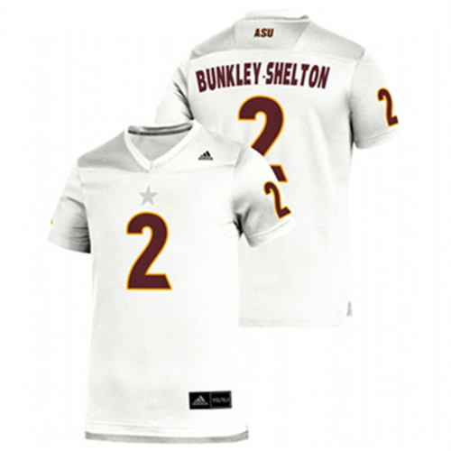 Men's White Arizona State Sun Devils LV Bunkley-Shelton Replica College Football Jersey