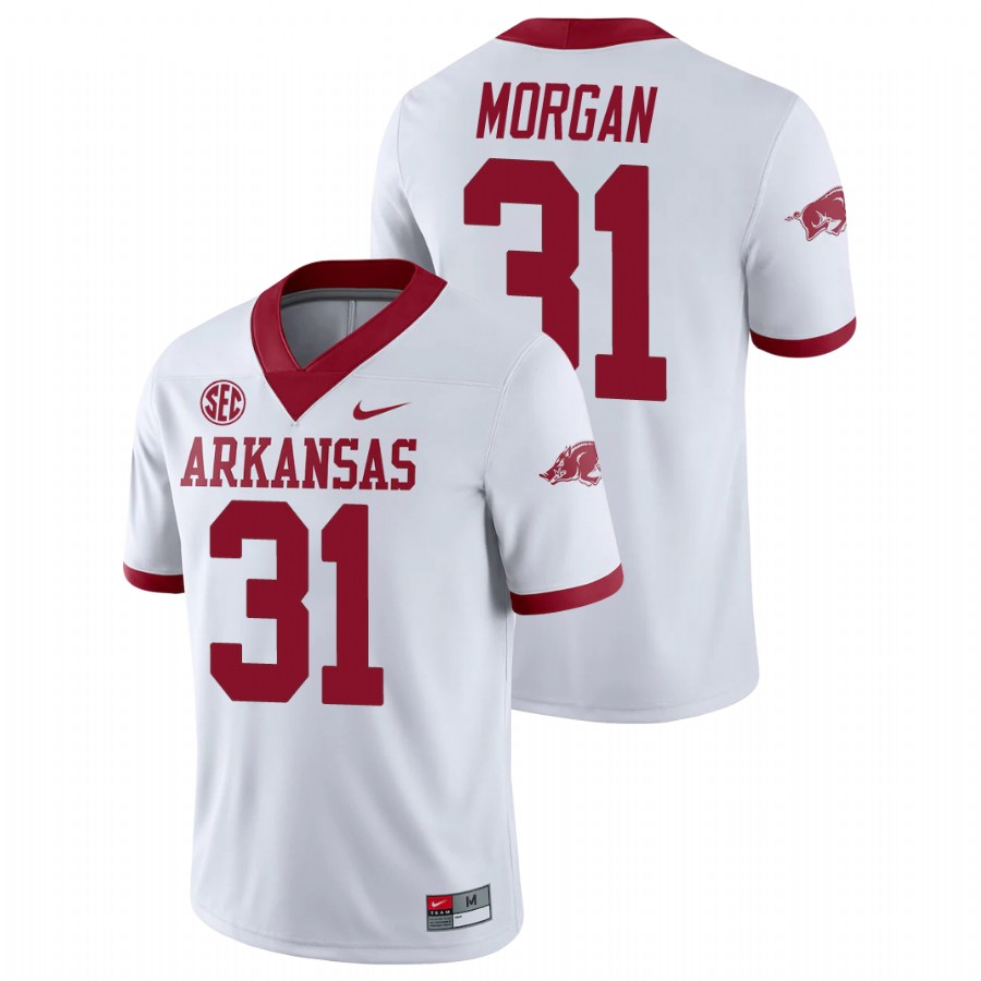 Men's White Arkansas Razorbacks Grant Morgan College Football Alternate Game Jersey
