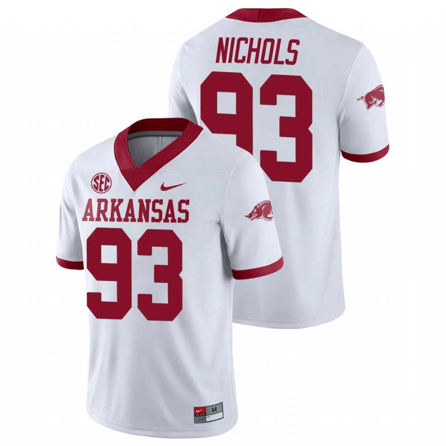 Men's White Arkansas Razorbacks Isaiah Nichols College Football Alternate Game Jersey