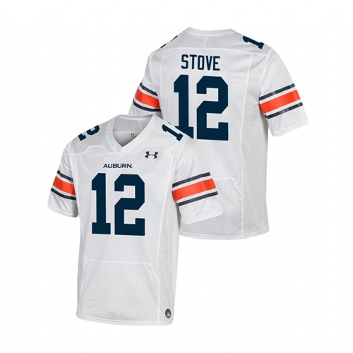 Men's White Auburn Tigers Eli Stove Replica Football Jersey