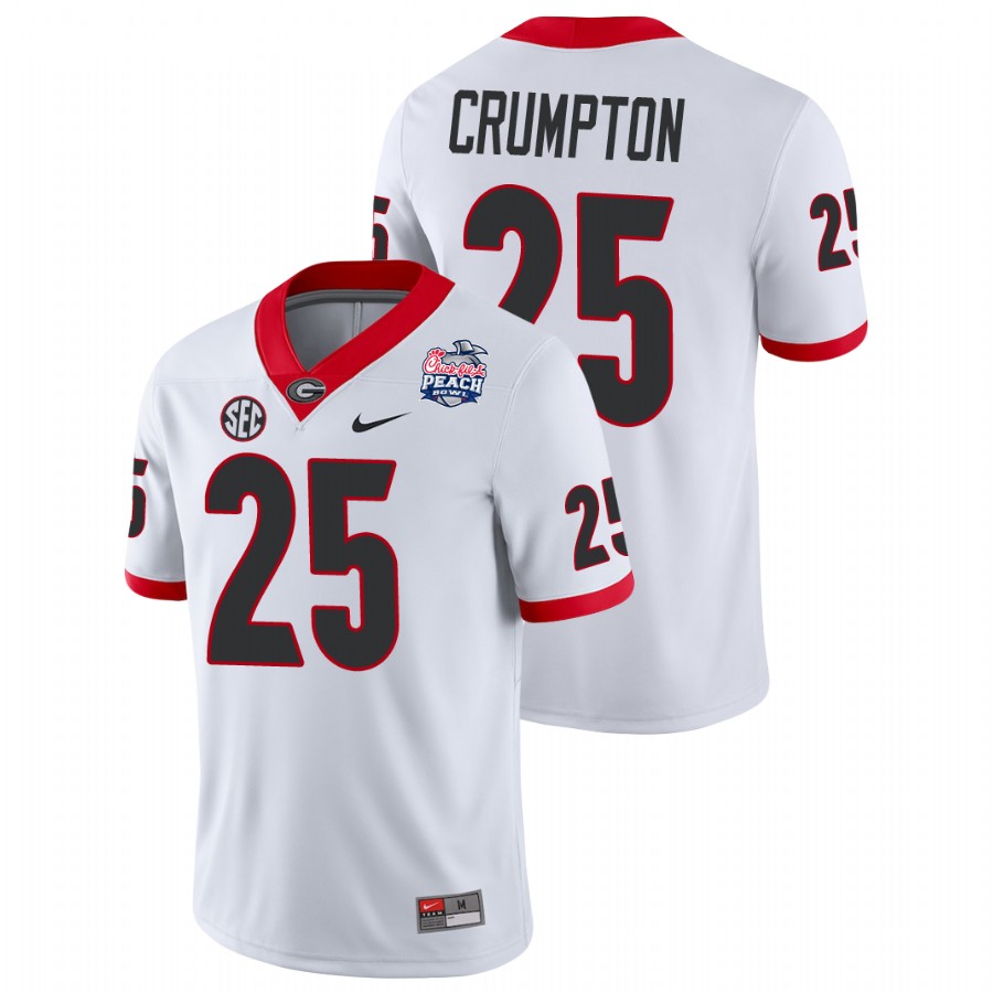 Men's White Georgia Bulldogs Ahkil Crumpton 2021 Peach Bowl College Football Jersey