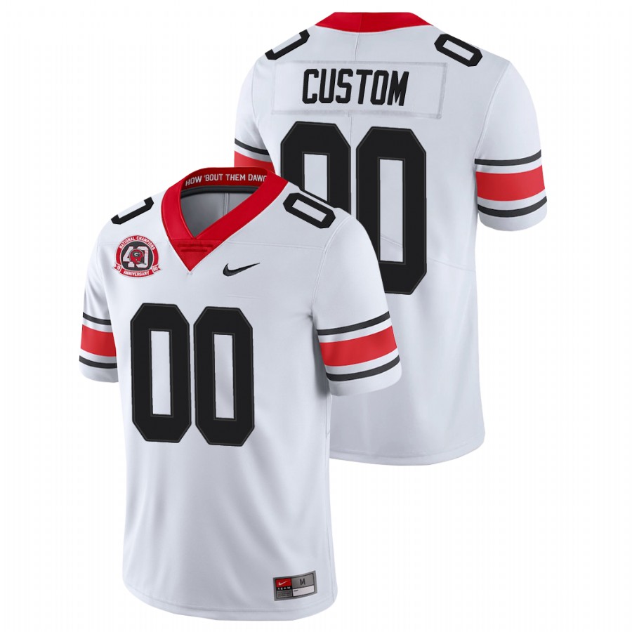 Men's White Georgia Bulldogs Custom College Football 40th Anniversary Alternate Jersey