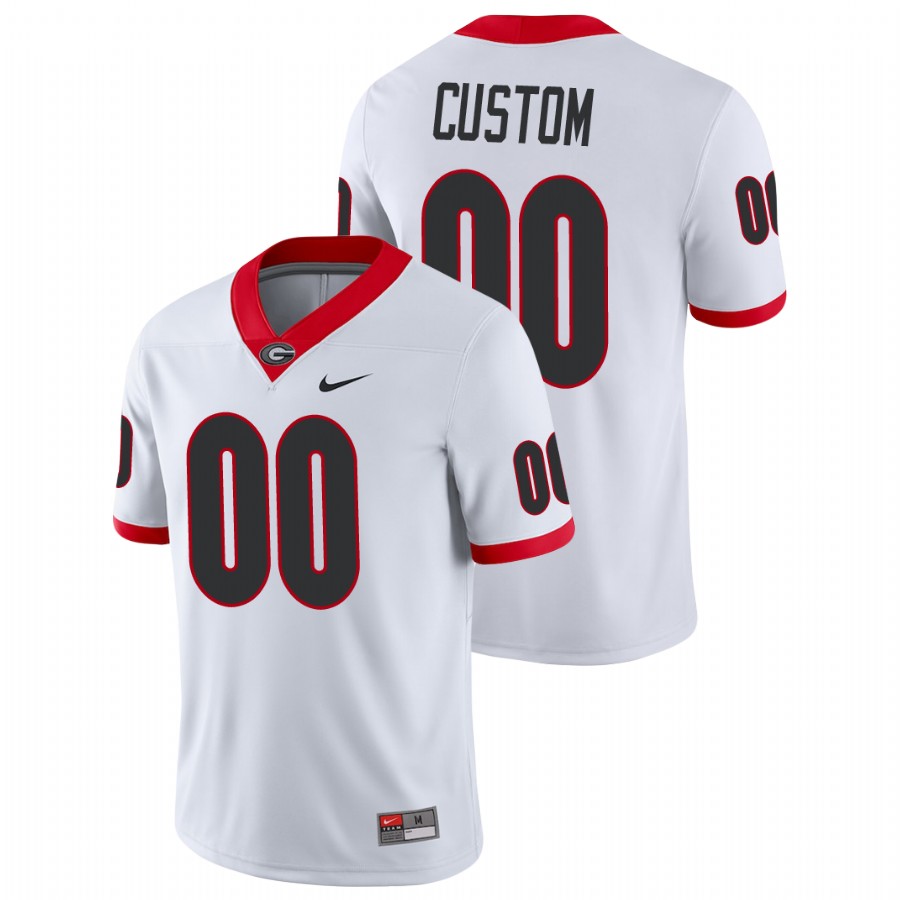 Men's White Georgia Bulldogs Custom Game College Football Jersey