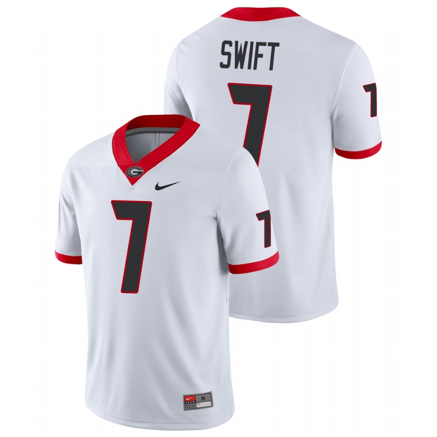 Men's White Georgia Bulldogs D'Andre Swift Game College Football Jersey