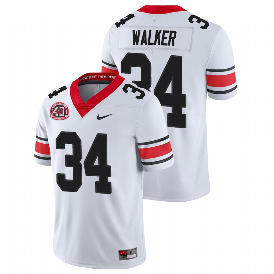 Men's White Georgia Bulldogs Herchel Walker College Football 40th Anniversary Alternate Jersey