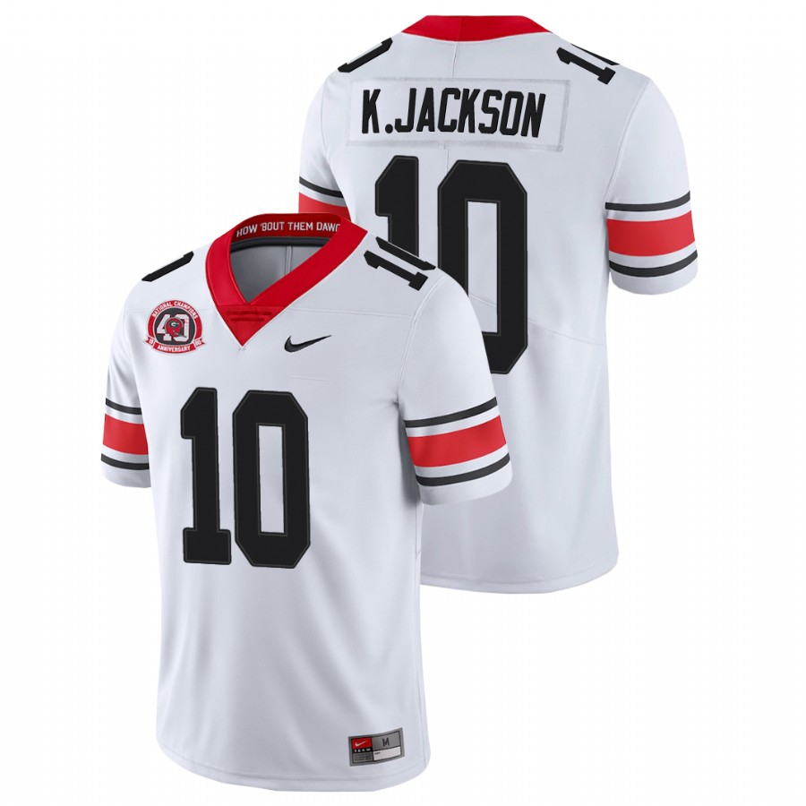 Men's White Georgia Bulldogs Kearis Jackson College Football 40th Anniversary Alternate Jersey
