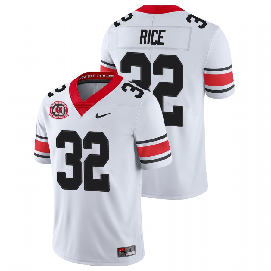Men's White Georgia Bulldogs Monty Rice College Football 40th Anniversary Alternate Jersey