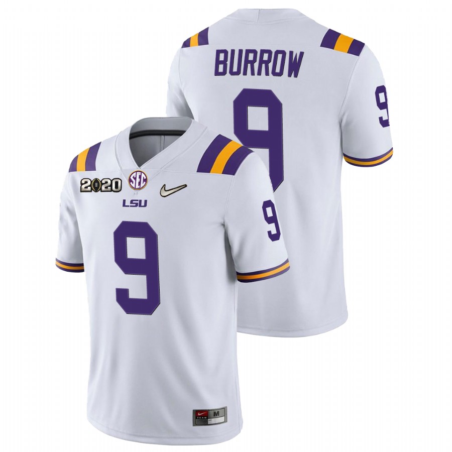 Men's White LSU Tigers Joe Burrow Game Football Jersey