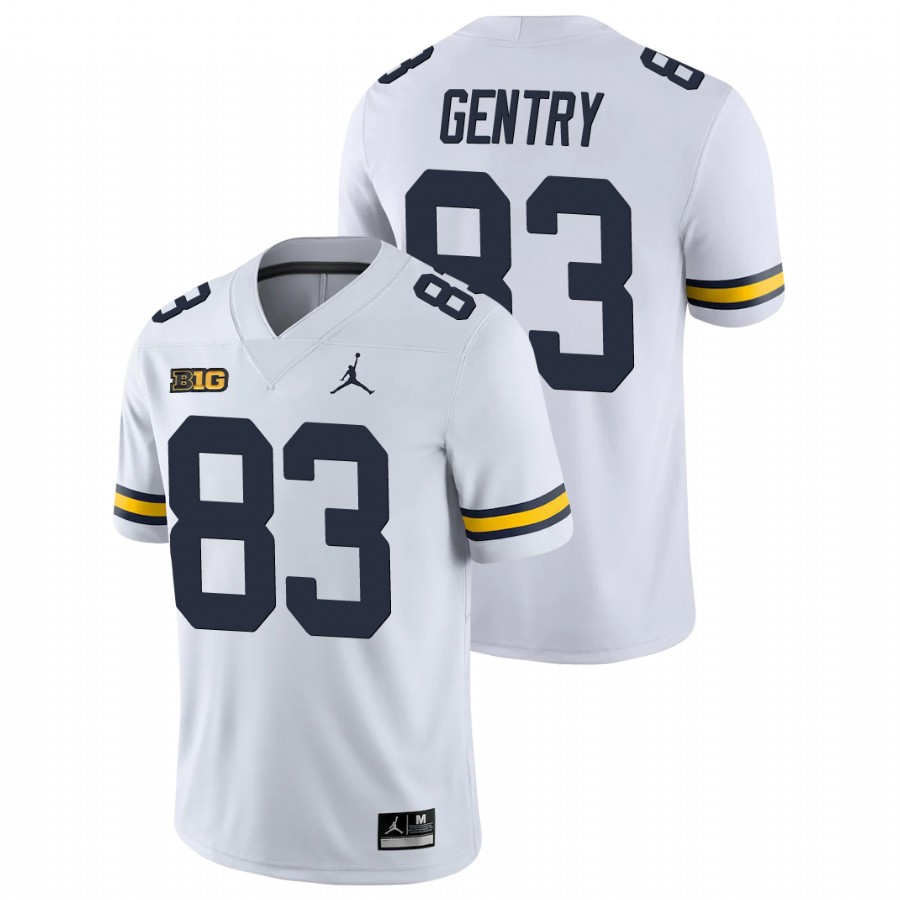 Men's White Michigan Wolverines Zach Gentry College Football Game Jersey