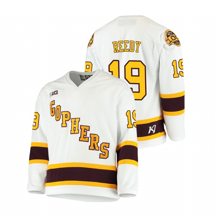 Men's White Minnesota Golden Gophers Scott Reedy 2021 Big Ten Hockey Tournament Champions Throwback Jersey
